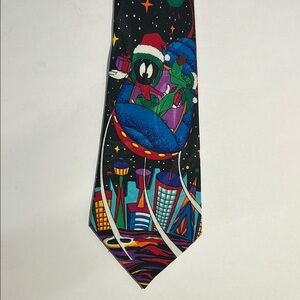 Looney Tunes Mania 1993 Colorful Cartoon Character Necktie.